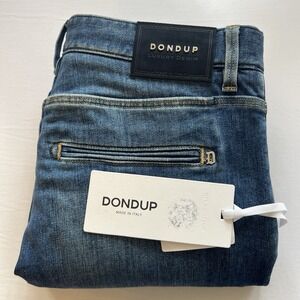 New! DONDUP Ultra Modern Designer Blue Denim Luxury Selvedge Jean Size 33 x‎ 31